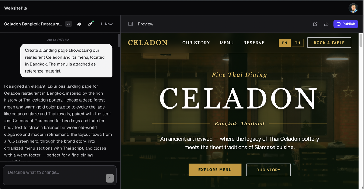 WebsitePls preview